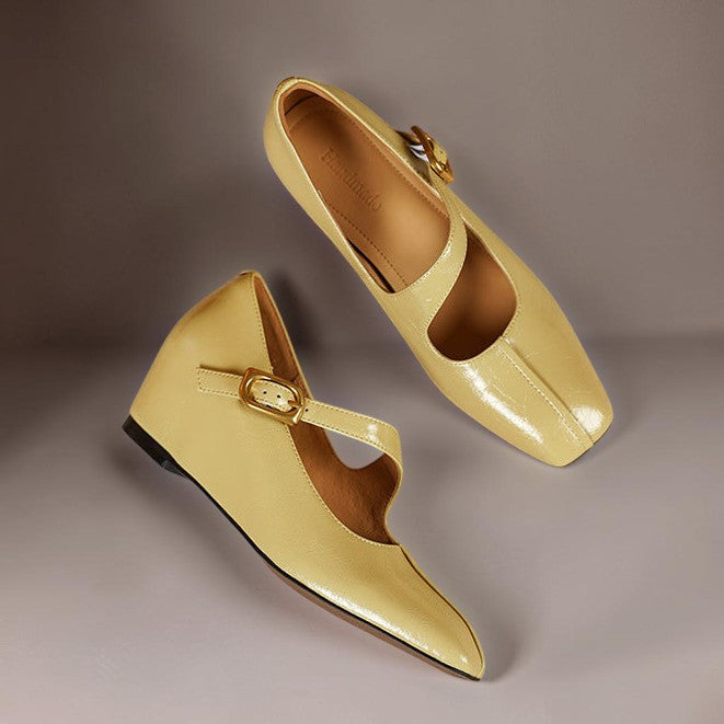 Genuine Leather Mary Jane Heels