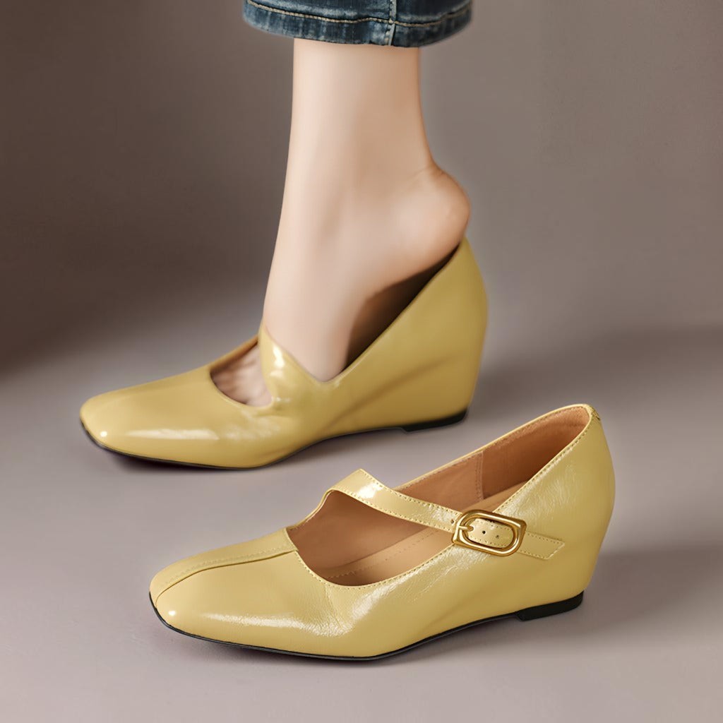 Genuine Leather Mary Jane Heels