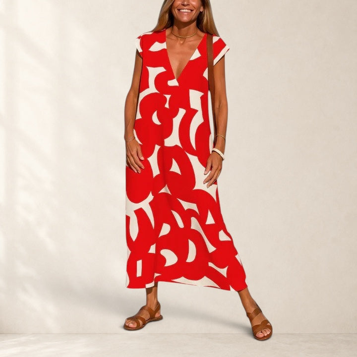 Flowing V-Neck Dress