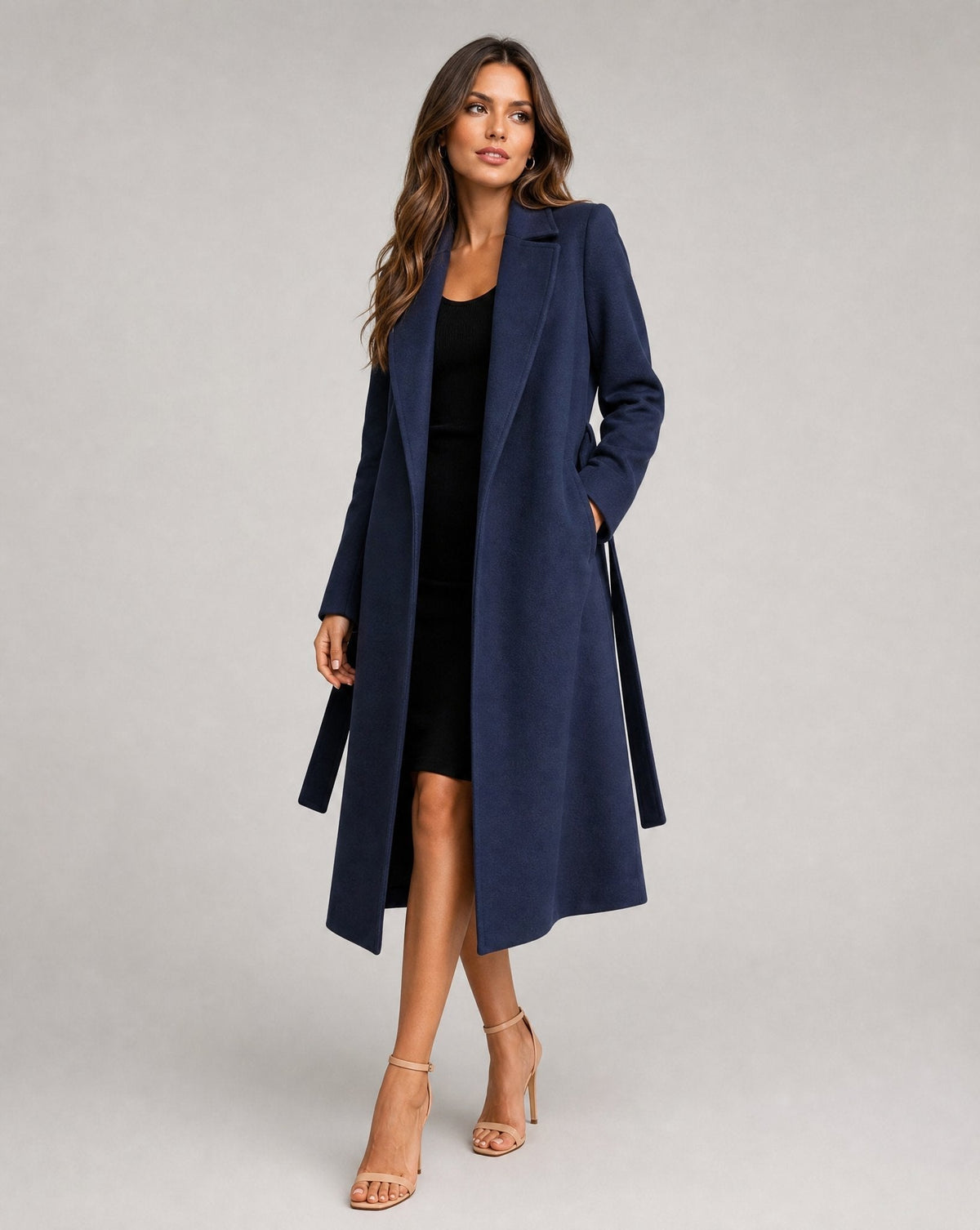 Belted Long Lapel Coat