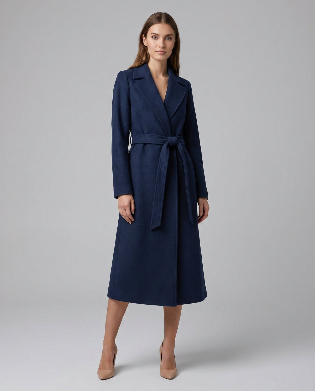 Belted Long Lapel Coat