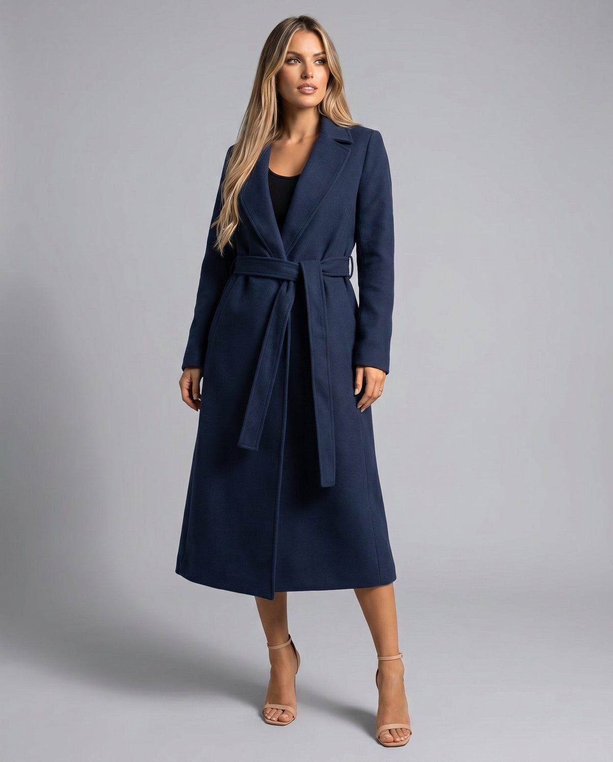 Belted Long Lapel Coat