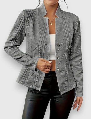 Textured Button-Front Cardigan
