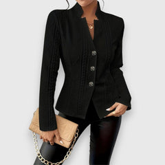 Textured Button-Front Cardigan