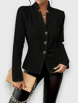 Textured Button-Front Cardigan