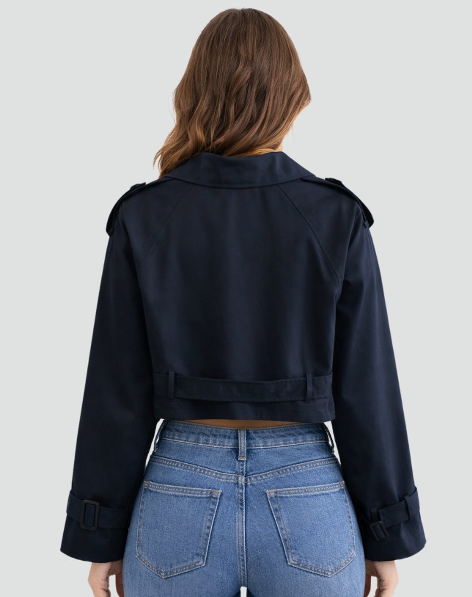 Cropped Belted Trench Coat