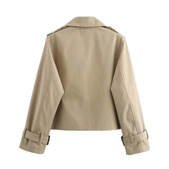 Cropped Double-Breasted Trench Coat