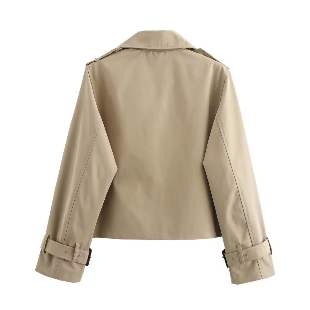 Cropped Double-Breasted Trench Coat