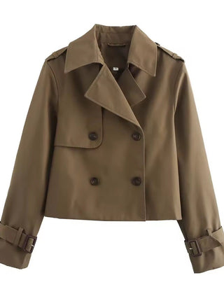 Cropped Double-Breasted Trench Coat