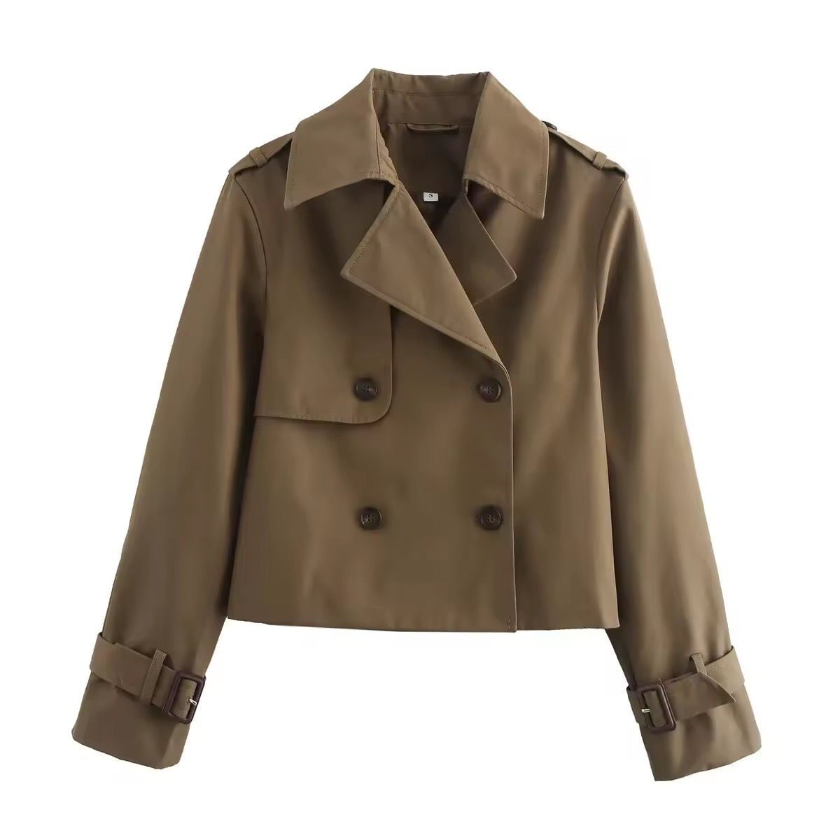 Cropped Double-Breasted Trench Coat