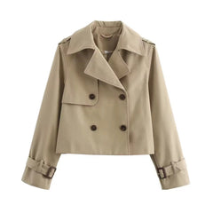 Cropped Double-Breasted Trench Coat