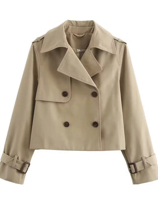 Cropped Double-Breasted Trench Coat