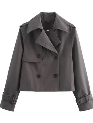 Cropped Double-Breasted Trench Coat