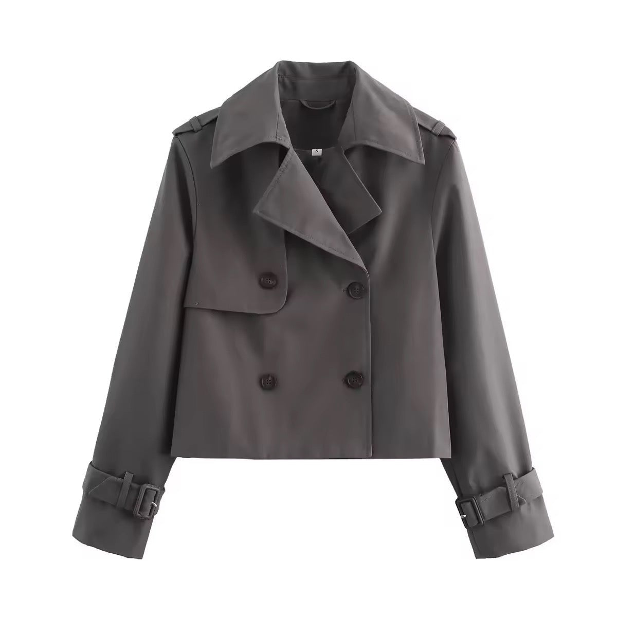 Cropped Double-Breasted Trench Coat