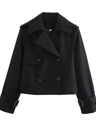 Cropped Double-Breasted Trench Coat