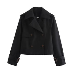 Cropped Double-Breasted Trench Coat