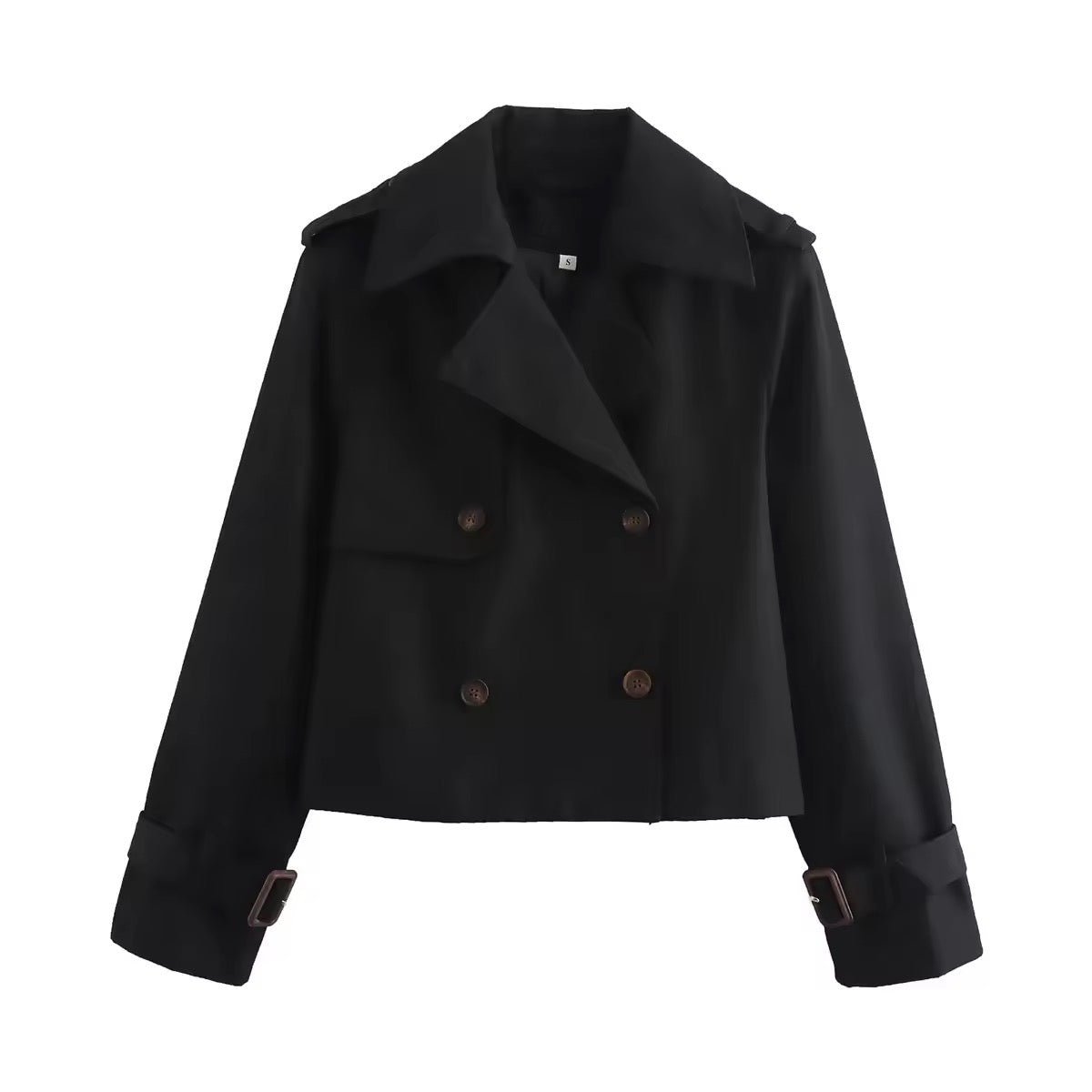 Cropped Double-Breasted Trench Coat