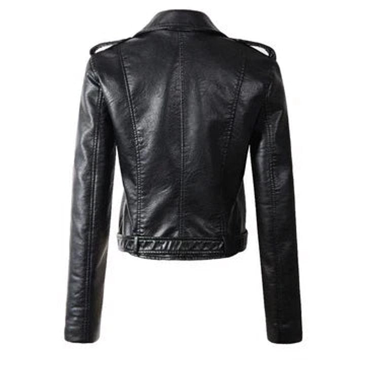 Cropped Belted Moto Jacket
