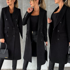 Double-Breasted Longline Overcoat