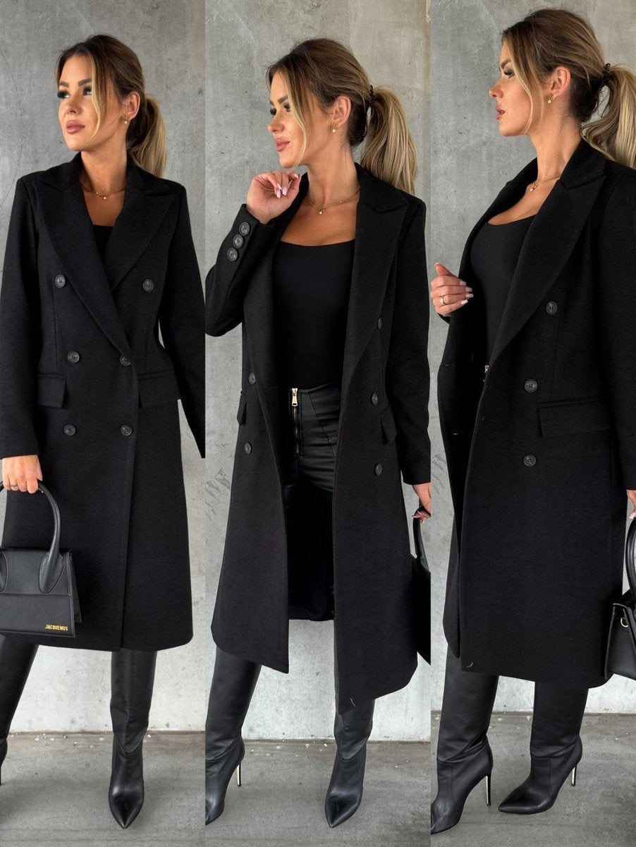 Double-Breasted Longline Overcoat