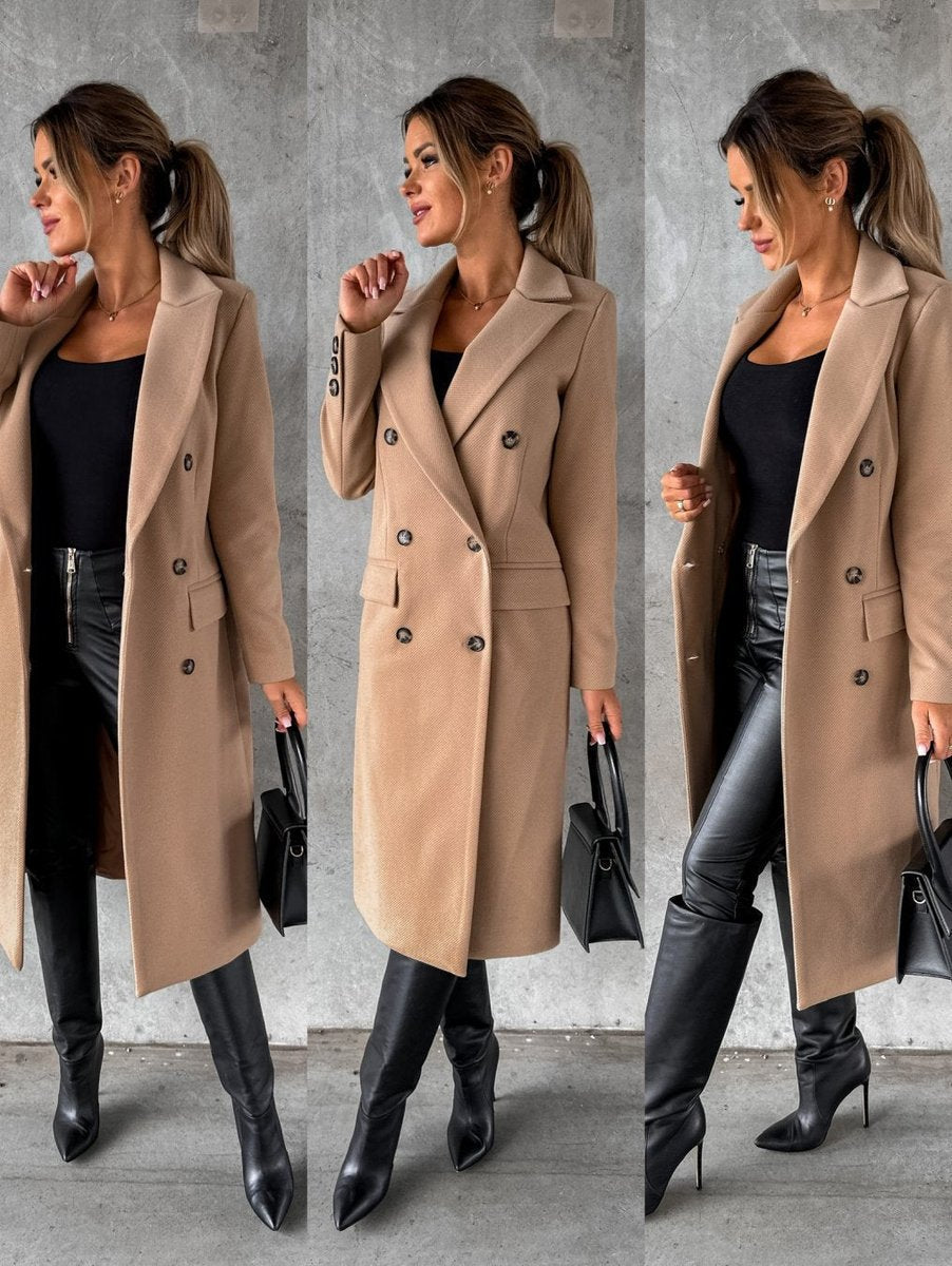 Double-Breasted Longline Overcoat