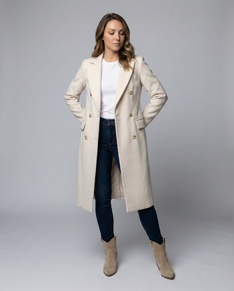 Double-Breasted Longline Overcoat