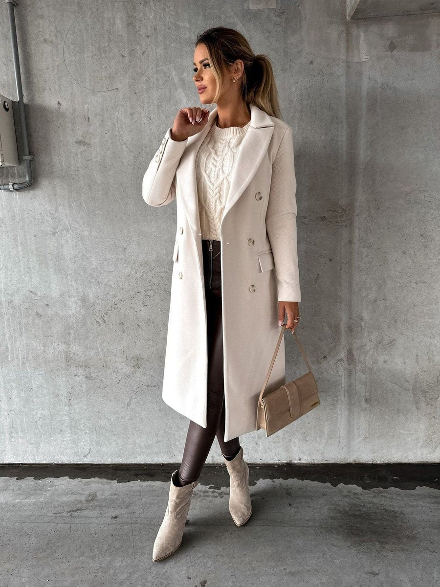 Double-Breasted Longline Overcoat