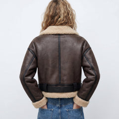 Cropped Aviator Bomber Jacket