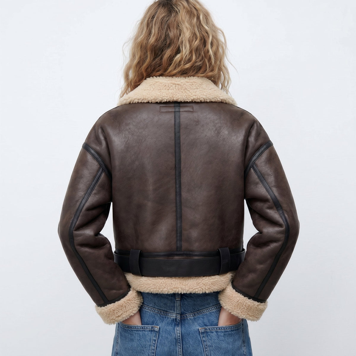 Cropped Aviator Bomber Jacket