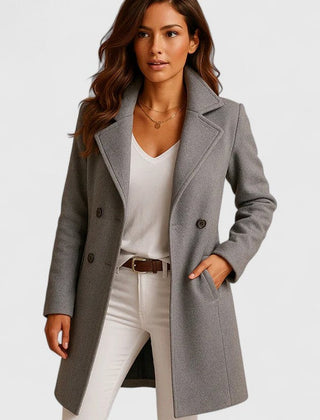 Tailored Notch-Lapel Long Coat