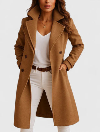 Tailored Notch-Lapel Long Coat
