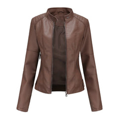 Refined Stand-Collar Moto Jacket