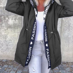 Hooded Drawstring Midi Parka