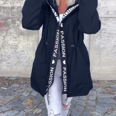 Hooded Drawstring Midi Parka