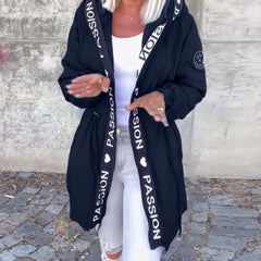 Hooded Drawstring Midi Parka