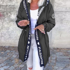 Hooded Drawstring Midi Parka