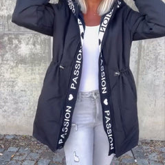 Hooded Drawstring Midi Parka