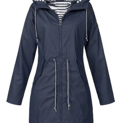 Hooded Drawstring Rain Coat