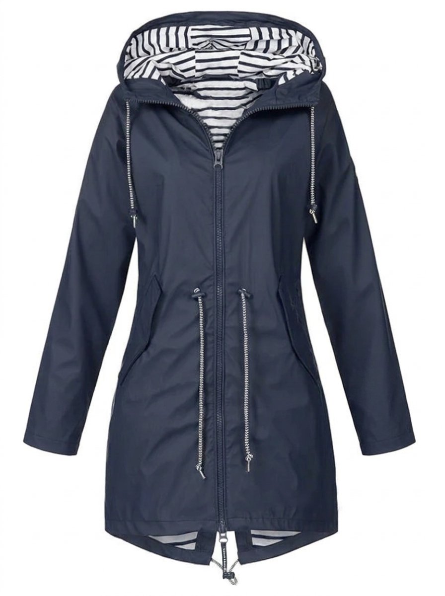 Hooded Drawstring Rain Coat