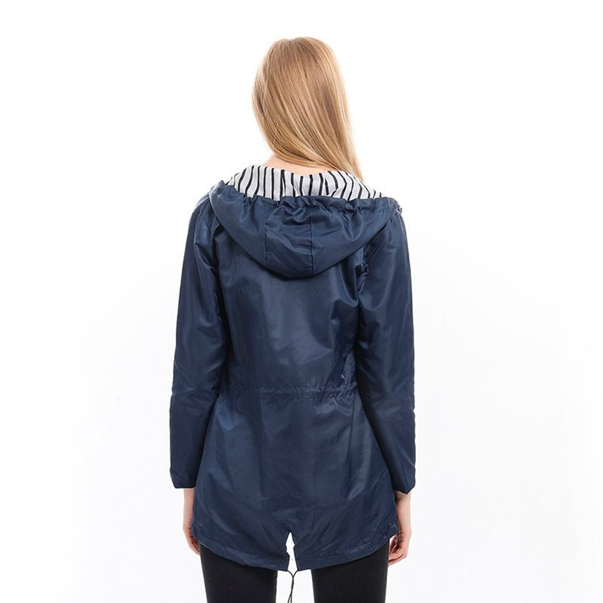 Hooded Drawstring Rain Coat
