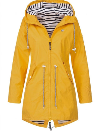 Hooded Drawstring Rain Coat