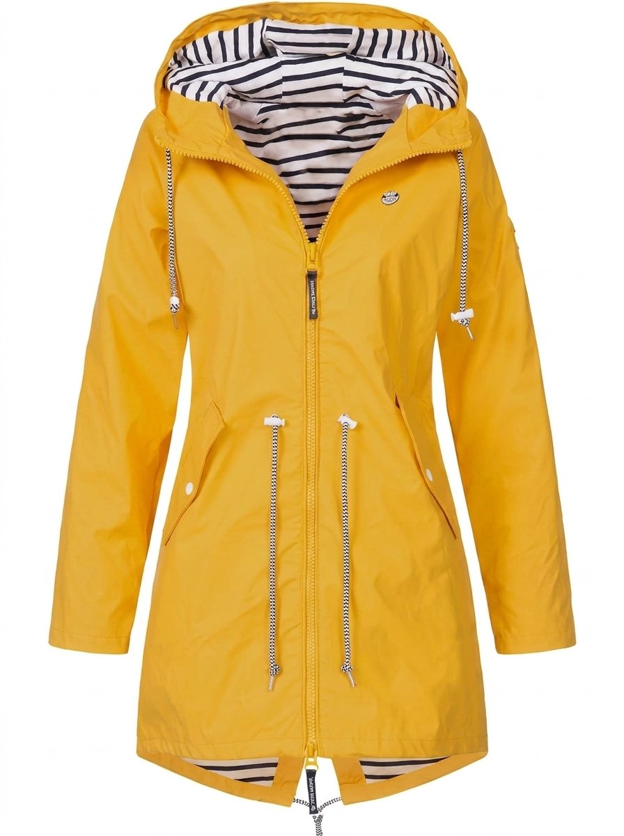 Hooded Drawstring Rain Coat