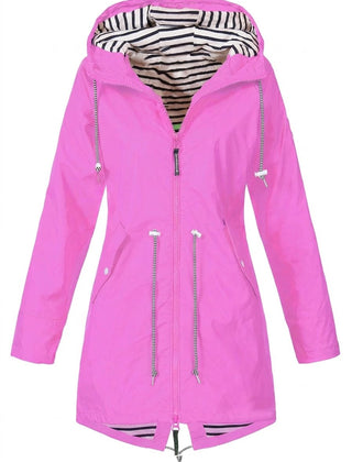 Hooded Drawstring Rain Coat