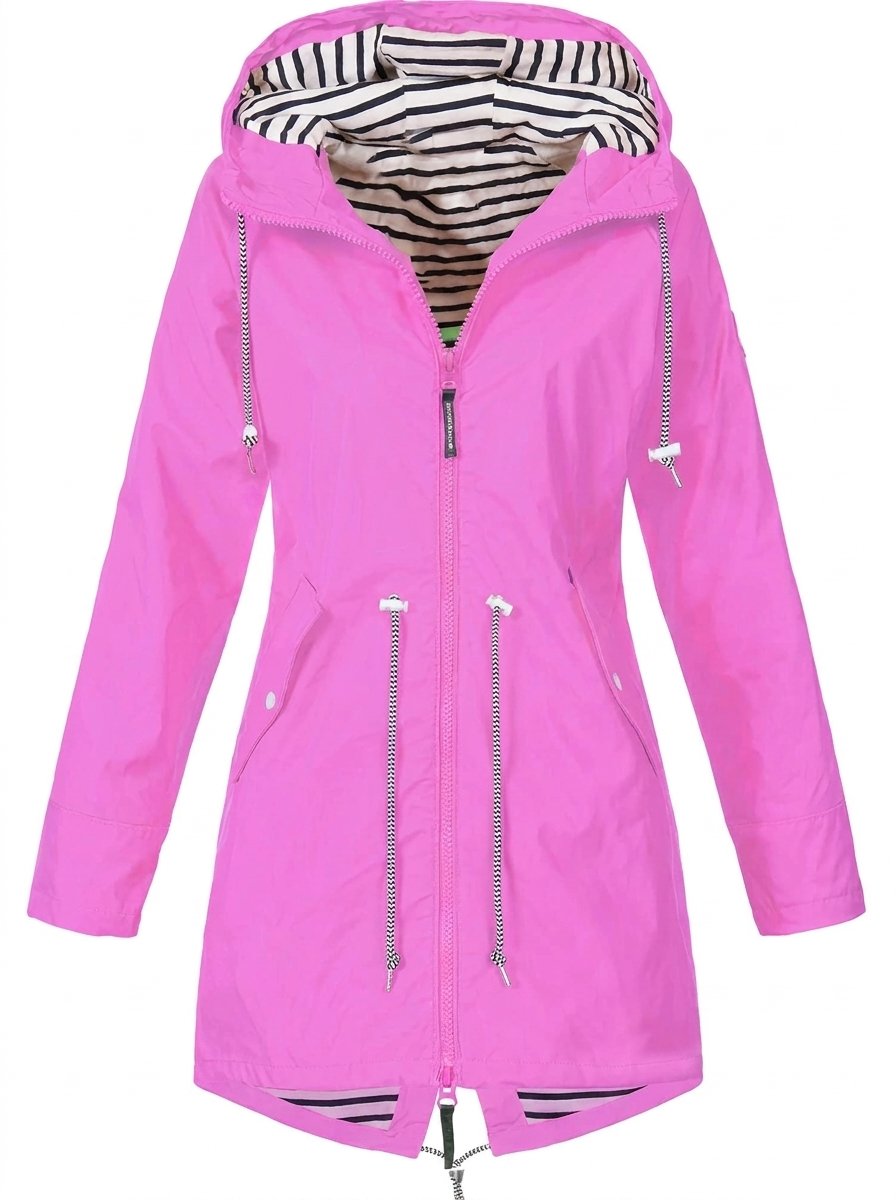 Hooded Drawstring Rain Coat