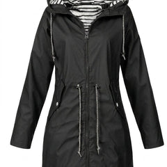 Hooded Drawstring Rain Coat