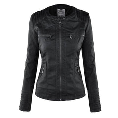 Hooded Moto Jacket with Removable Hood