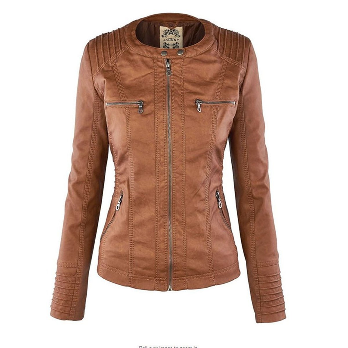Hooded Moto Jacket with Removable Hood