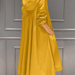 Hooded Zip-Up Long Trench Coat