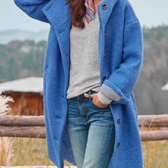 Longline Hooded Button-Front Coat