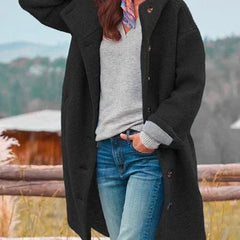 Longline Hooded Button-Front Coat